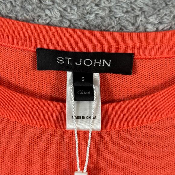 ST. JOHN NWT Float Jacquard Merino Wool Butterfly Sweater In Blossom S - Picture 6 of 8